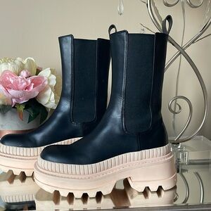 CHARLES & KEITH Leather Black Boots